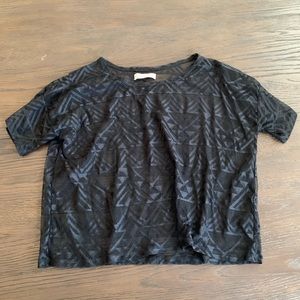 cropped mesh black top